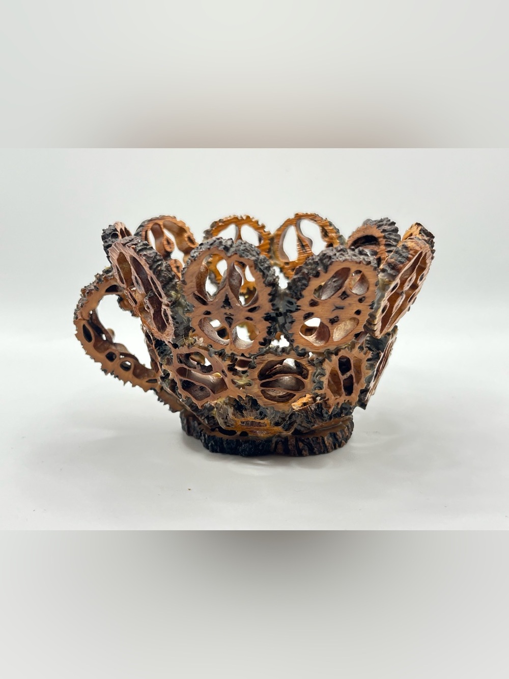 Artisan Black Walnut Slices Teacup